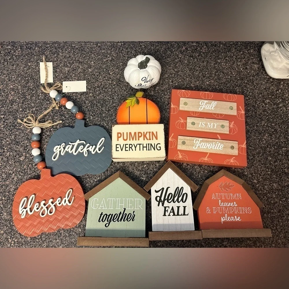 Fall Pumpkin Decor Bundle Tiered Tray Decor